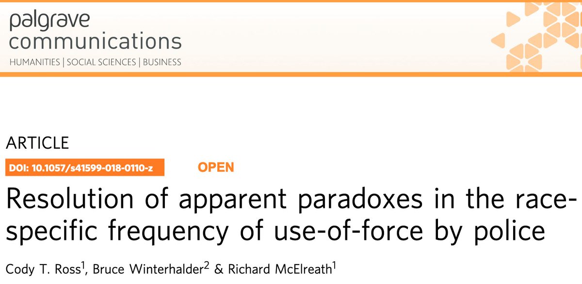 Resolution of Apparent Paradoxes in the Race-Specific Frequency of Use-Of-Force by Police