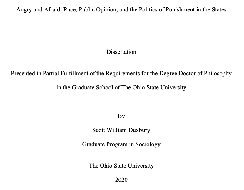 Angry and Afraid: Race, Public Opinion, and the Politics of Punishment in the States