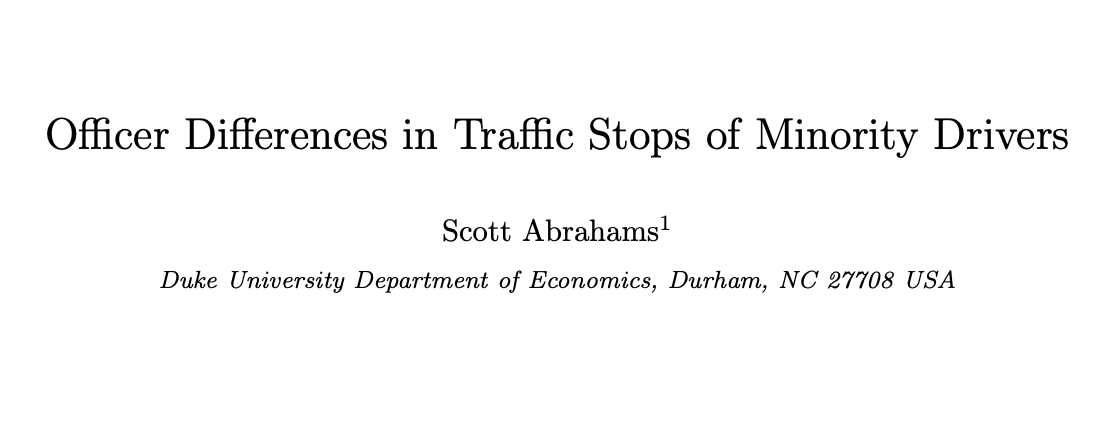 Officer Differences in Traffic Stops of Minority Drivers