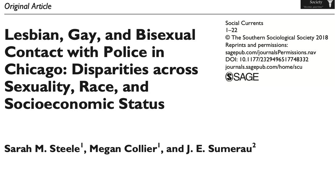 Lesbian, Gay, and Bisexual Contact With Police in Chicago: Disparities Across Sexuality, Race, and Socioeconomic Status