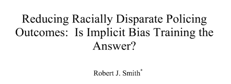Reducing Racially Disparate Policing Outcomes: Is Implicit Bias Training the Answer?