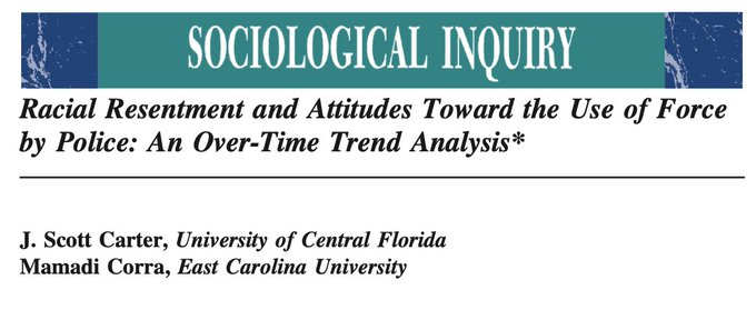 Racial Resentment and Attitudes Toward the Use of Force by Police: An Over-Time Trend Analysis