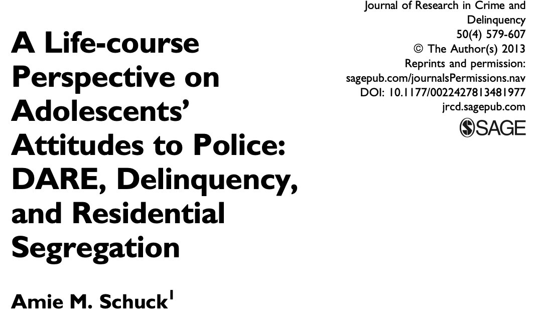 A Life-Course Perspective on Adolescents’ Attitudes to Police