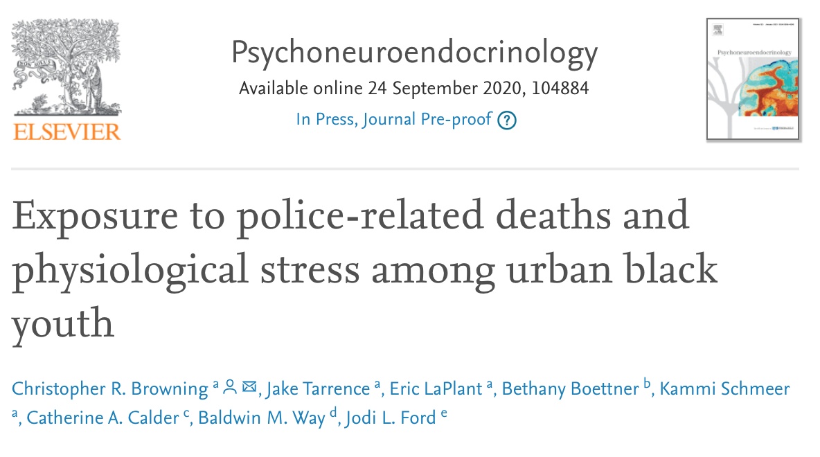 Exposure to Police-Related Deaths and Physiological Stress Among Urban Black Youth