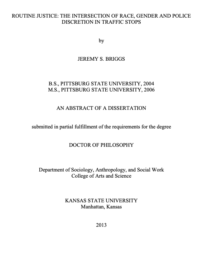 Routine Justice: The Intersection of Race, Gender and Police Discretion in Traffic Stops