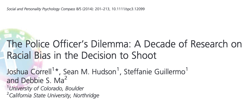 The Police Officer's Dilemma: A Decade of Research on Racial Bias in the Decision to Shoot