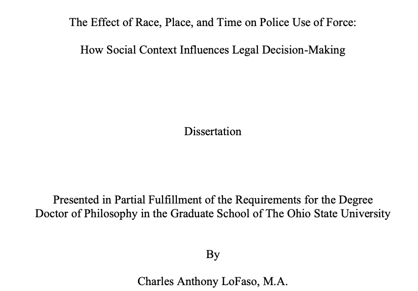 The Effect of Race, Place, and Time on Police Use of Force: How Social Context Influences Legal Decision-Making