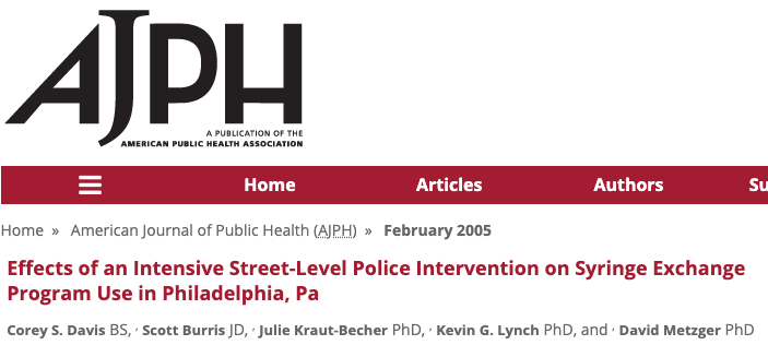 Effects of an Intensive Street-Level Police Intervention on Syringe Exchange Program Use in Philadelphia, Pa