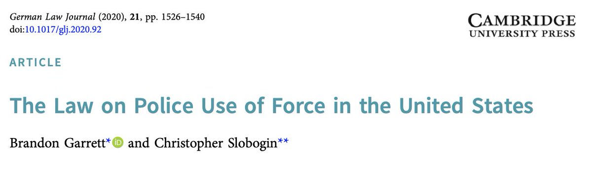 The Law on Police Use of Force in the United States