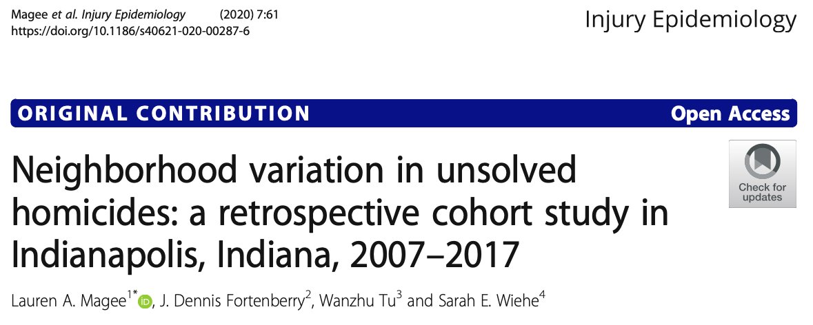 Neighborhood Variation in Unsolved Homicides: A Retrospective Cohort Study in Indianapolis, Indiana, 2007–2017