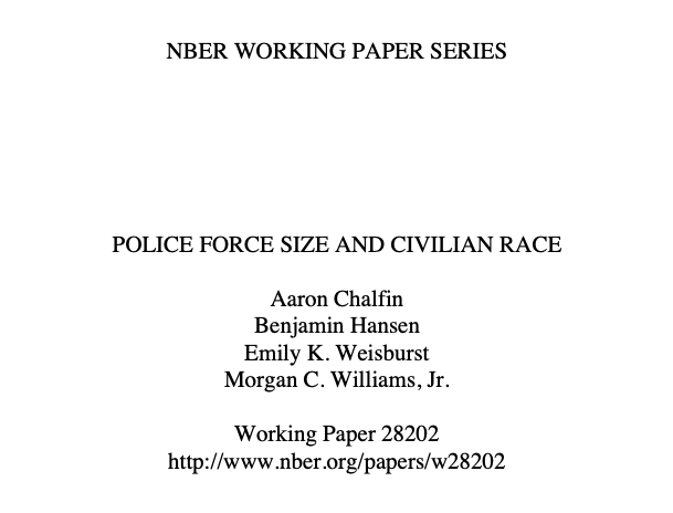 Police Force Size and Civilian Race