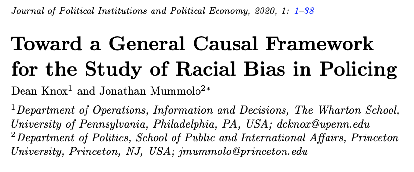 Toward a General Causal Framework for the Study of Racial Bias in Policing