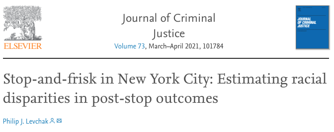 Stop-and-frisk in New York City: Estimating racial disparities in post-stop outcomes