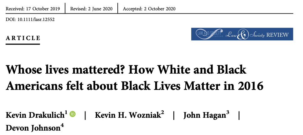 Whose Lives Mattered? How White and Black Americans Felt About Black Lives Matter in 2016