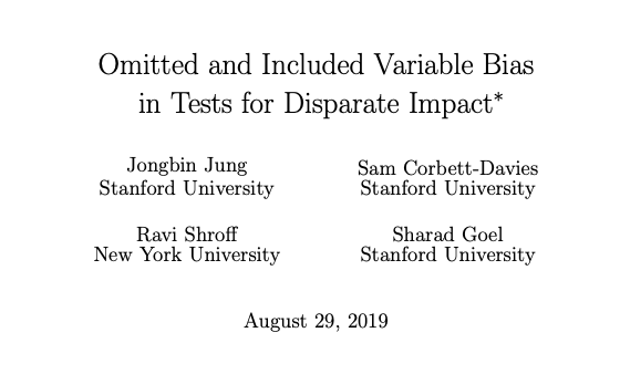 Omitted and Included Variable Bias in Tests for Disparate Impact