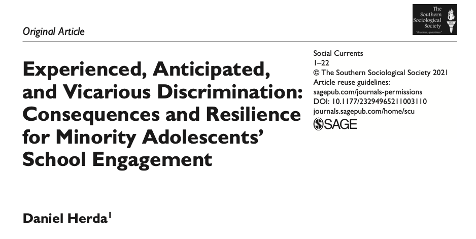 Experienced, Anticipated, and Vicarious Discrimination: Consequences and Resilience for Minority Adolescents’ School Engagement