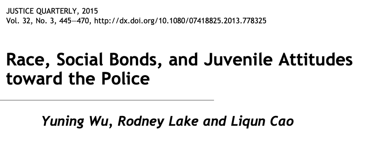 Race, Social Bonds, and Juvenile Attitudes Toward the Police