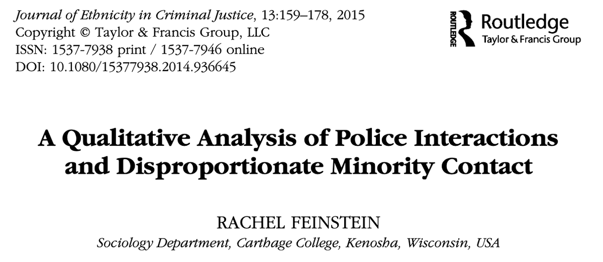 A Qualitative Analysis of Police Interactions and Disproportionate Minority Contact
